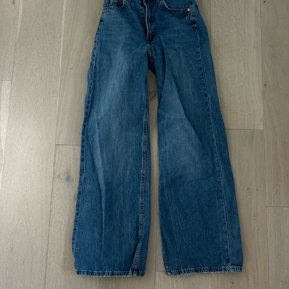 H&M High Rise Wide leg Women's Jeans - Dark Blue